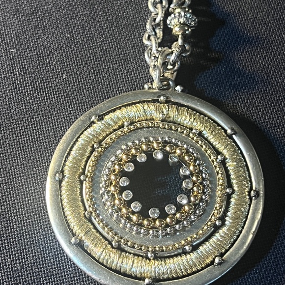Vintage Chico’s Silver and Gold Concentric Necklace - Picture 2 of 5